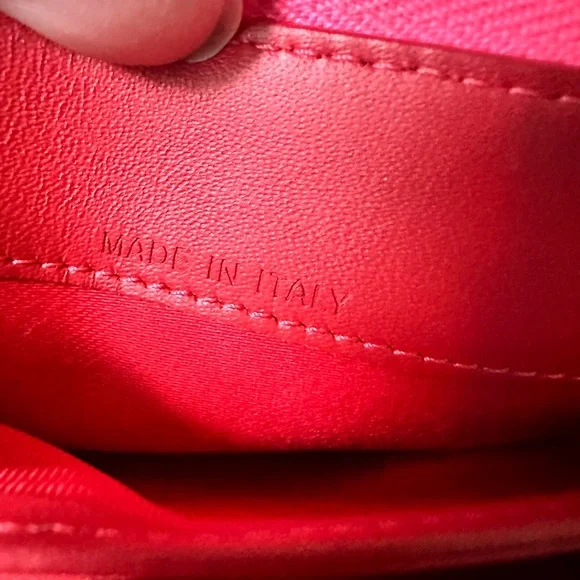 Christian Louboutin RARE COLOR Neon Pink Studded Wallet zippy Card Holder - Picture 12 of 13